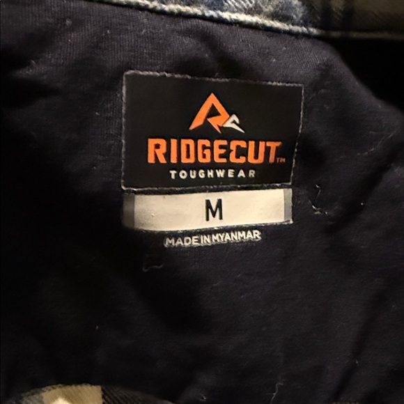 Plaid Button Down Shirt - Blue thick cotton size medium - Picture 5 of 6